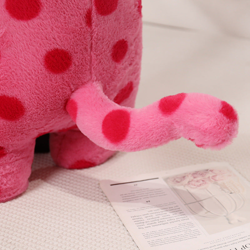 70CM Pink Polka Dot Long Body Cat Plush Toys Cartoon Stuffed Pillow Animals Soft Doll Gifts For Kids Girls