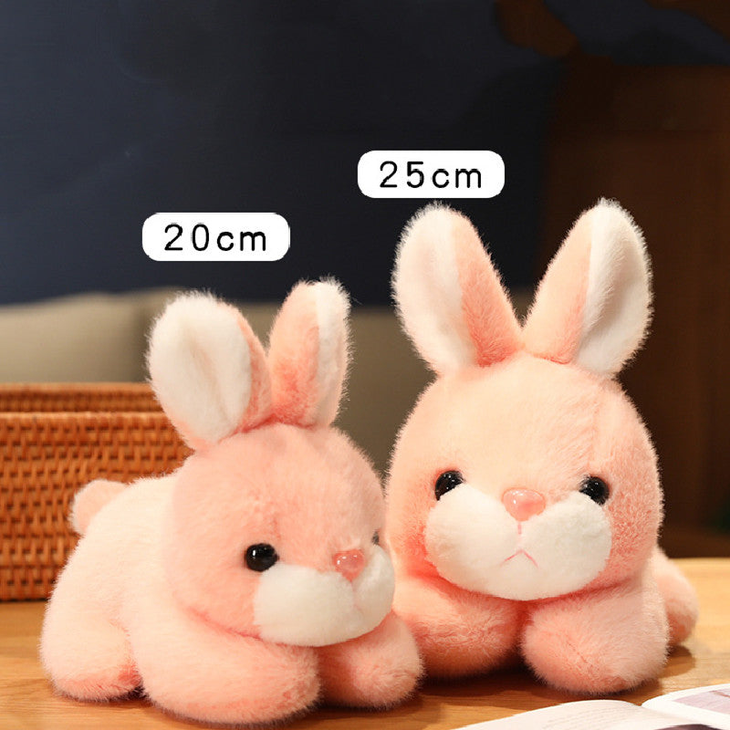 25CM Cute Laying Rabbit Plush Toys Cartoon Soft Stuffed Animals Dolls Mascot Birthday Xmas Gift