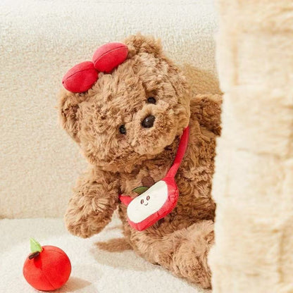 25CM Apple Bear Litchi Bear Soft Stuffed Dolls Animals Plush Toys For Kids Xmas Gift Home Decor