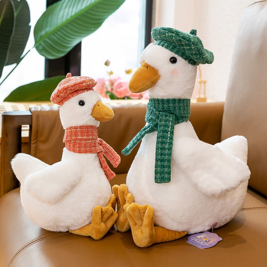 60CM Cute Duck With Hat Plush Toys Cartoon Geese Soft Stuffed Animal Dolls Mascot Birthday Xmas Gift