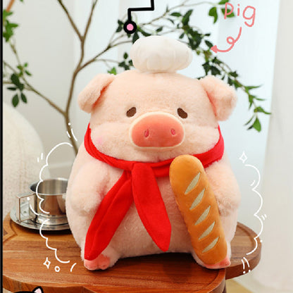 45CM Bread Chef Pig Soft Animals Dolls Toy Birthday Gift For Kids Baby Mascot Halloween Xmas Gifts