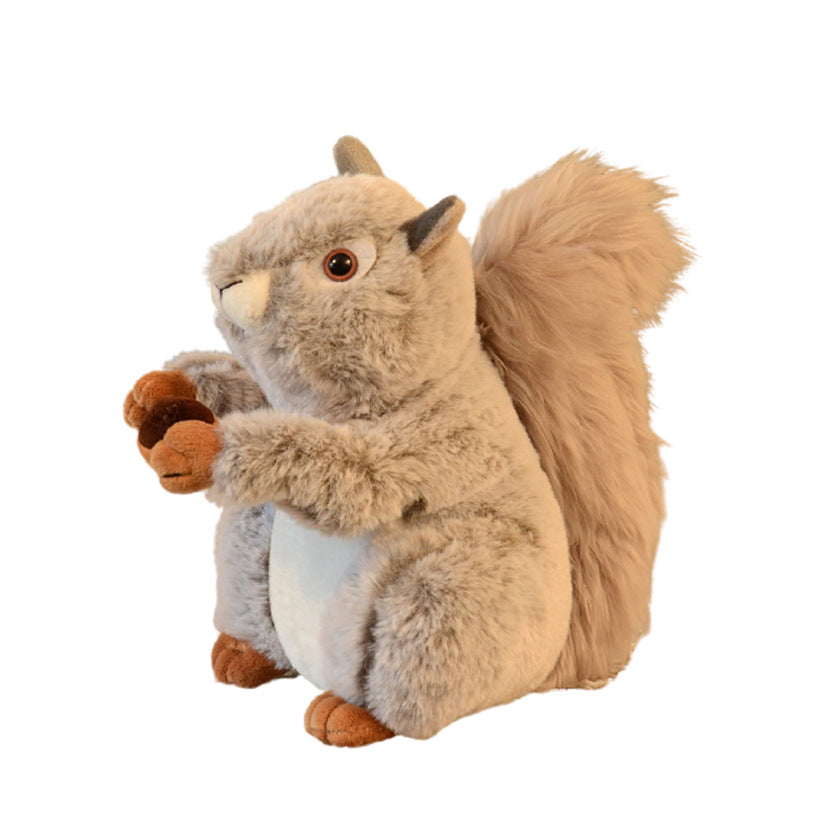 30CM Soft Squirrel Plush Cuddly Toy Wild Animals Simulation Dolls Gift For Kids Baby Mascot Home Decor