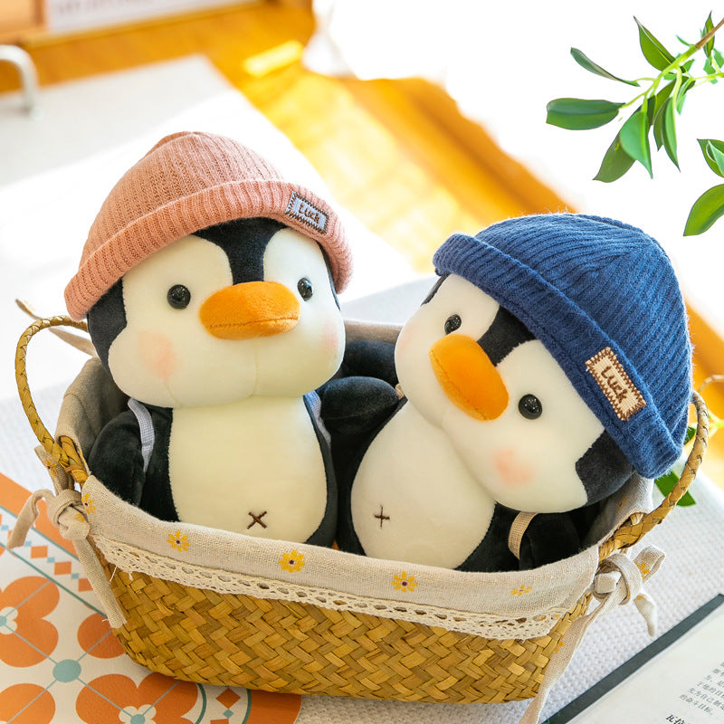 35CM Hat Penguin Toys Soft Animals Dolls Birthday Gift For Kids Baby Mascot Home Decor