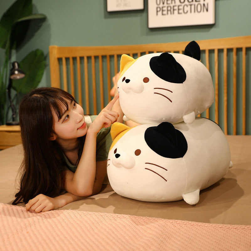 35CM Fat Round Cat Pillow Plush Toys Cartoon Soft Stuffed Animals Dolls Mascot Birthday Xmas Gift