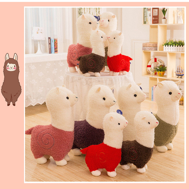 80CM Alpaca Plush Toy Soft Llama Stuffed Animal Sheep Dolls Birthday Gift For Kids Baby Mascot Halloween Xmas Gifts