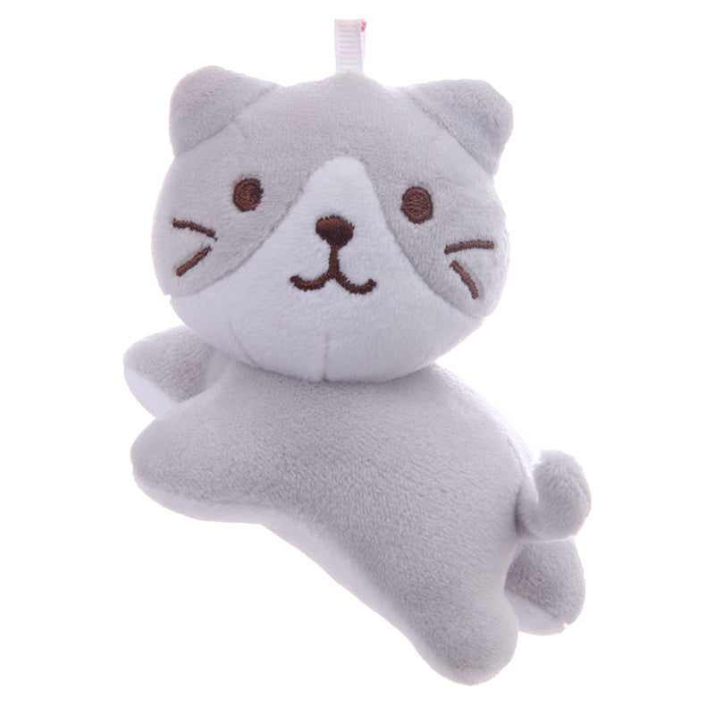 6Pces Tilting Cat Plush Keychain Soft Plush Toys Stuffed Animal Dolls Birthday Xmas Gift Wallet Bag Accessories Props