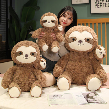 75CM Animals Mother And Child Sloth Dolls Pillow Soft Toy Kawaii Toy Birthday Gift For Kids Baby Mascot Halloween Xmas Gifts