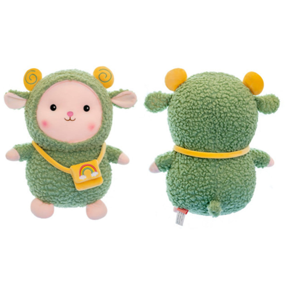80CM Rainbow Sheep Plush Toy Pillow Soft Stuffed Animal Doll Birthday Gift For Kids Baby Mascot Halloween Xmas Gifts
