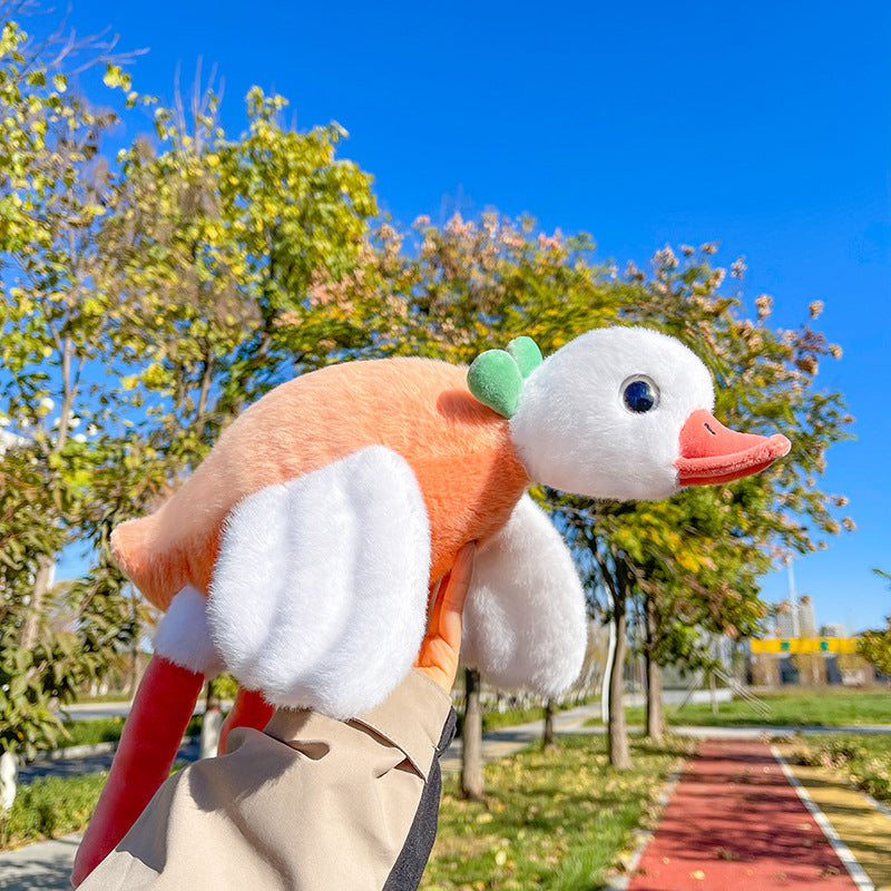 75CM Carrot Big Geese Pillow Plush Toys Cartoon Swan Soft Stuffed Animal Dolls Mascot Birthday Xmas Gift