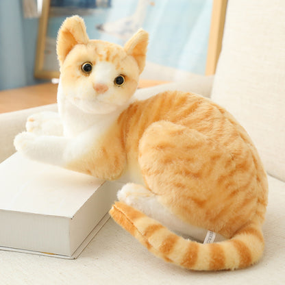 40CM Imitation Cat Realistic Furry Plush Toys Soft Stuffed Animal Dolls Interactive Companion Gift