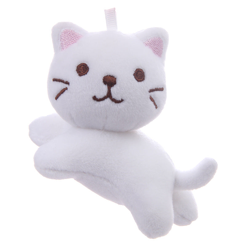 6Pces Tilting Cat Plush Keychain Soft Plush Toys Stuffed Animal Dolls Birthday Xmas Gift Wallet Bag Accessories Props