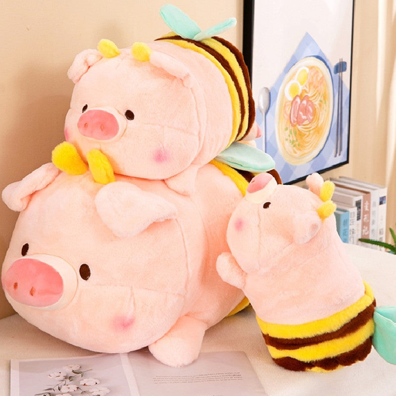 70CM Pink Pat Bee Pig Plush Toys Soft Stuffed Farm Animals Dolls For Kids Xmas Gift Home Decor