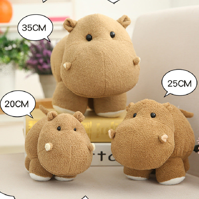 35CM Cute Elephant Hippo Dolls Stuffed Wild Animals Plush Toy For Kids Birthday Xmas Gifts Home Decor