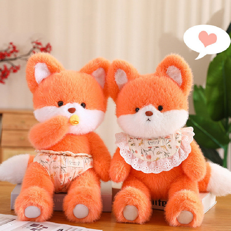 45CM Kawaii Luck Baby Bear Rabbit Cat Fox Soft Stuffed Dolls Animals Plush Toys For Kids Xmas Gift Home Decor