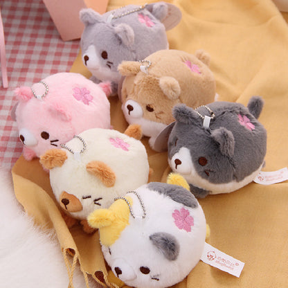 6Pces Cute Cat Plush Keychain Soft Plush Toys Stuffed Animal Dolls Birthday Xmas Gift Wallet Bag Accessories Props