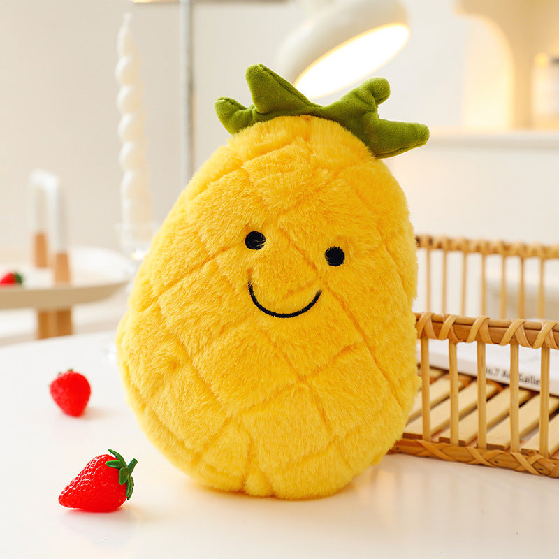 25CM Kawaii Fruit Watermelon/ Strawberry/ Lemon/ Banana/ Pineapple/ Mango/ Peach/ Durian Stuffed Doll Plush Toy Soft Gift Home Decor