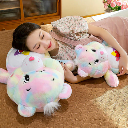 75CM Rainbow Dolls Kawaii Bear Pillow Plush Toys Soft Stuffed Animals Dolls Mascot Birthday Xmas Gift Pink Halloween Decor