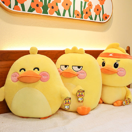 35CM Cute Struggle Yellow Duck Soft Toy Birthday Gift For Kids Baby Mascot Halloween Xmas Dolls Gifts