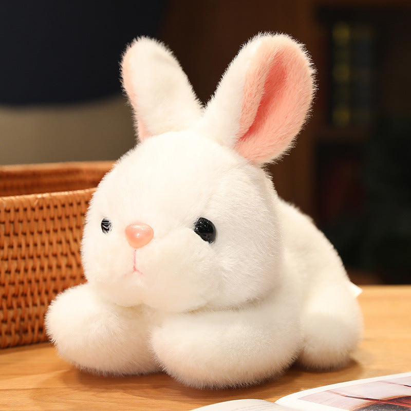 25CM Cute Laying Rabbit Plush Toys Cartoon Soft Stuffed Animals Dolls Mascot Birthday Xmas Gift