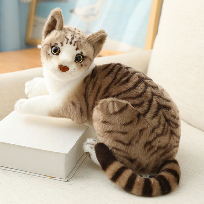 40CM Imitation Cat Realistic Furry Plush Toys Soft Stuffed Animal Dolls Interactive Companion Gift