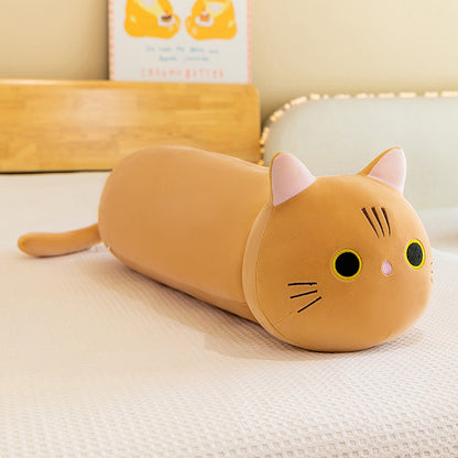 90CM Kawaii Cat Plush Sleep Cuddle Pillow Cartoon Stuffed Animals Cat Plushie Soft Doll Pillows Girlfriend Kids Gifts