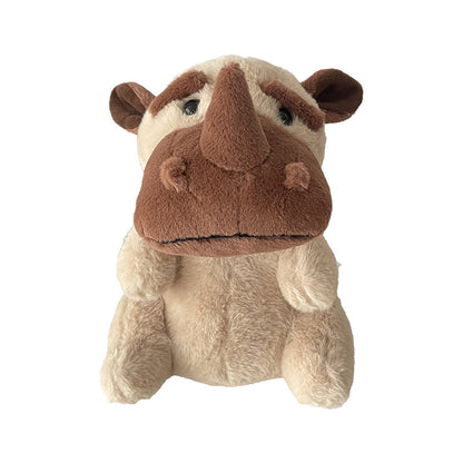 23CM Rhino Cow Stuffed Animal Simulation Soft Plush Cute Cow Doll For Boys Girls Great Birthday Gift