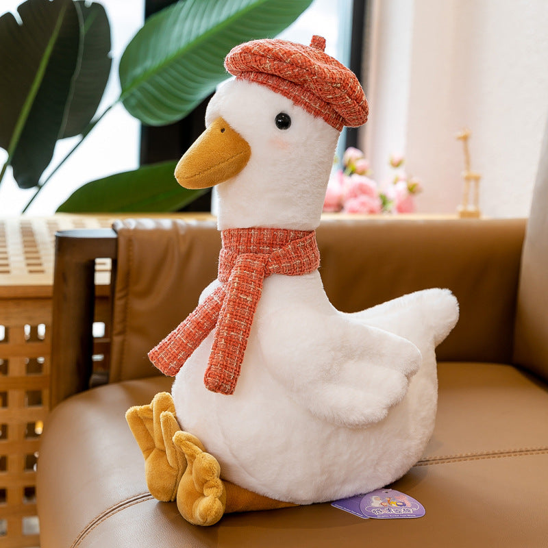 60CM Cute Duck With Hat Plush Toys Cartoon Geese Soft Stuffed Animal Dolls Mascot Birthday Xmas Gift