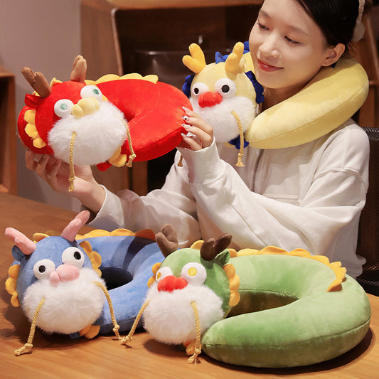 30CM Dragon Soft Stuffed Animals U-Shaped Pillow Travel Cushion Neck Pillow Birthday Xmas New Year Gift