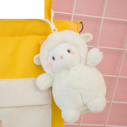 Cute Sheep Chicken Soft Plush Animal Keychain Stuffed Dolls Plush Toys Birthday Xmas Gift Wallet Bag Accessories Props