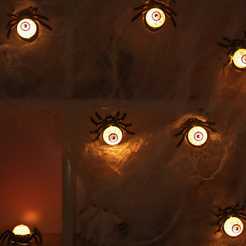 12Pcs Spider Chandelier Tea Lights Novelty Flameless LED Lights Chandelier Candle Holder Halloween Party Table Spooky Home Decor