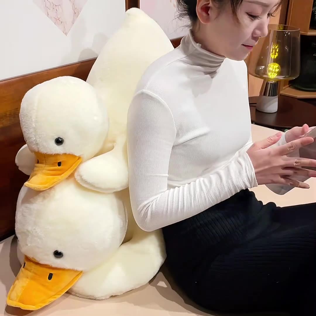 100CM Cute White Duck Pillow Plush Toys Cartoon Soft Stuffed Animal Dolls Bag Mascot Birthday Xmas Gift