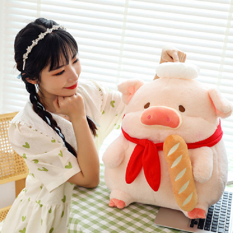 45CM Bread Chef Pig Soft Animals Dolls Toy Birthday Gift For Kids Baby Mascot Halloween Xmas Gifts