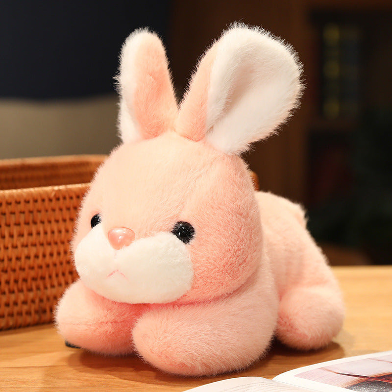 25CM Cute Laying Rabbit Plush Toys Cartoon Soft Stuffed Animals Dolls Mascot Birthday Xmas Gift