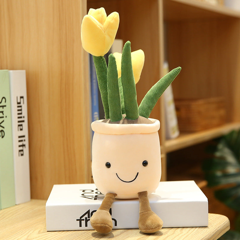 35CM Flower Tulips Cactus Soft Plants Dolls Toy Gift Mascot Christmas Gifts Home Decor