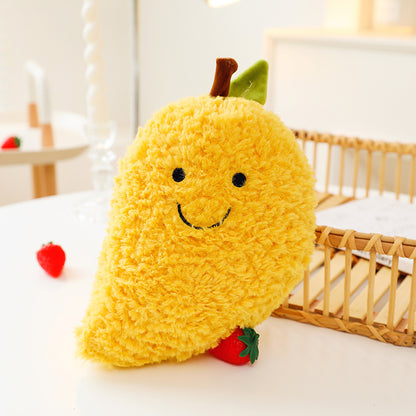 25CM Kawaii Fruit Watermelon/ Strawberry/ Lemon/ Banana/ Pineapple/ Mango/ Peach/ Durian Stuffed Doll Plush Toy Soft Gift Home Decor