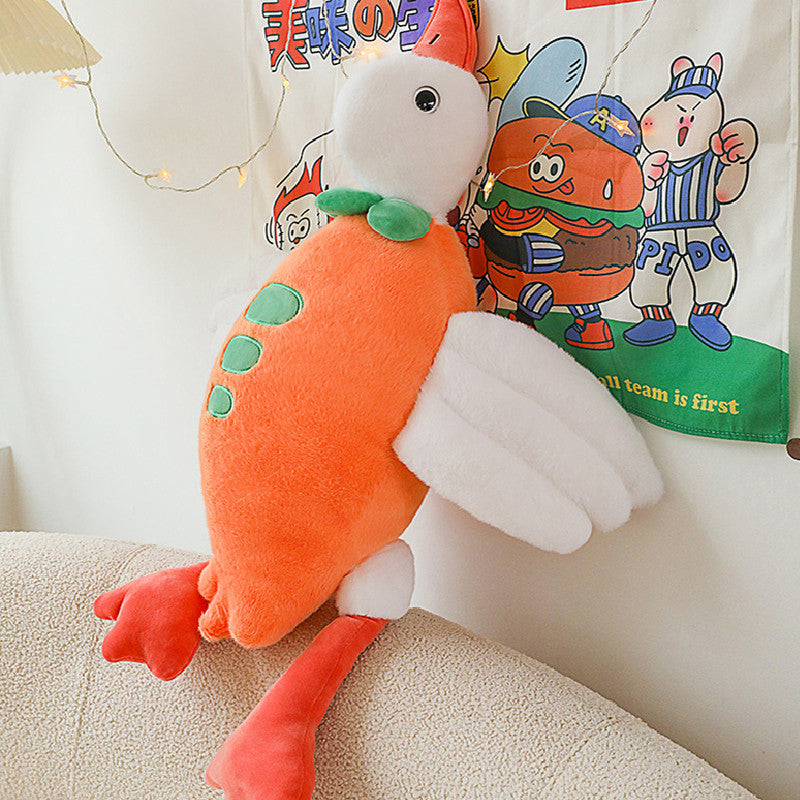 75CM Carrot Big Geese Pillow Plush Toys Cartoon Swan Soft Stuffed Animal Dolls Mascot Birthday Xmas Gift