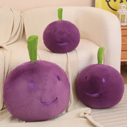 60CM Purple Grapes Fruit Pillow Plush Toys Cartoon Soft Stuffed Dolls Mascot Birthday Xmas Gift Kitchen Decor