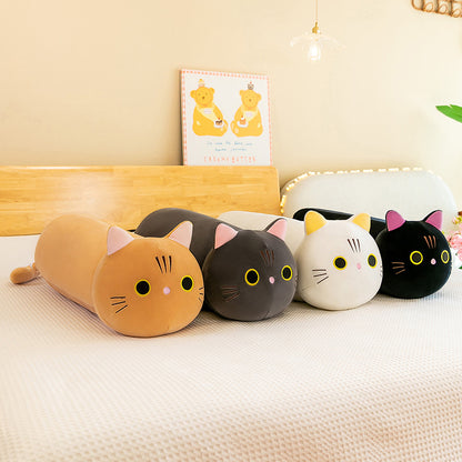 90CM Kawaii Cat Plush Sleep Cuddle Pillow Cartoon Stuffed Animals Cat Plushie Soft Doll Pillows Girlfriend Kids Gifts