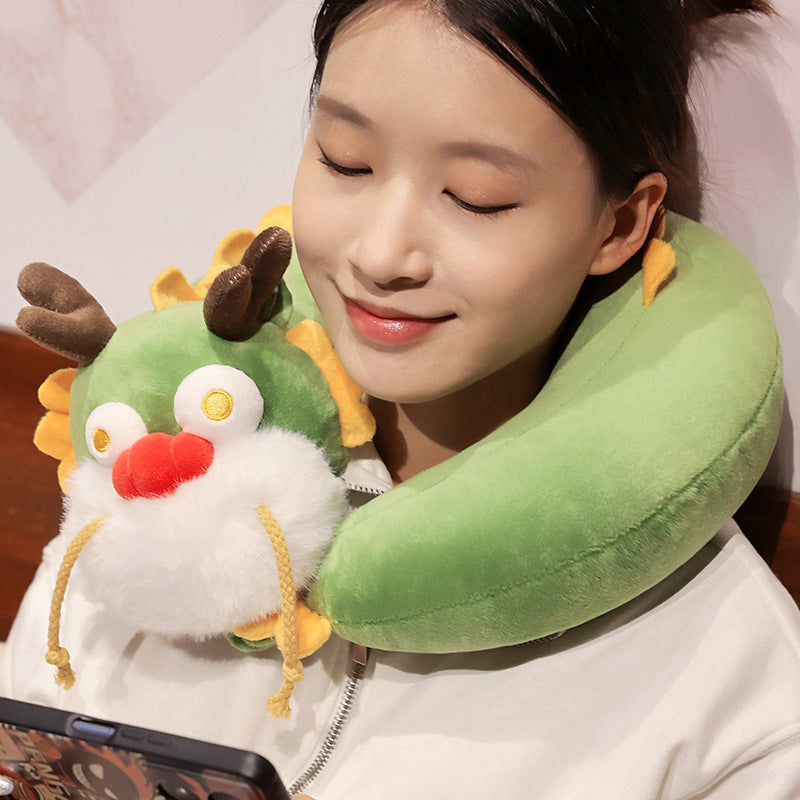 30CM Dragon Soft Stuffed Animals U-Shaped Pillow Travel Cushion Neck Pillow Birthday Xmas New Year Gift