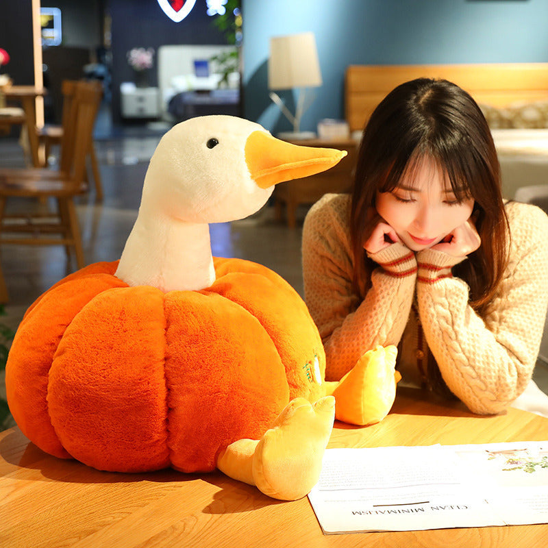 150CM Pumpkin Duck Pillow Plush Toys Cartoon Soft Stuffed Animal Dolls Mascot Birthday Xmas Gift Halloween Decor