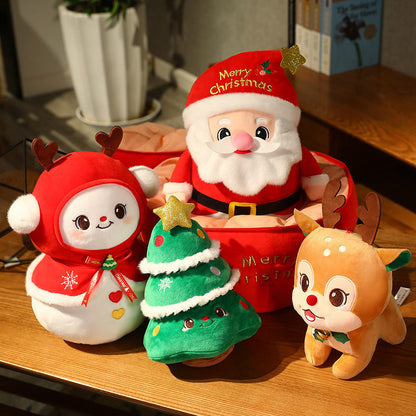 40CM Santa Claus Elk Snowman Apple Christmas Tree Plush Toys Soft Stuffed Dolls Mascot Xmas Gifts Home Decor