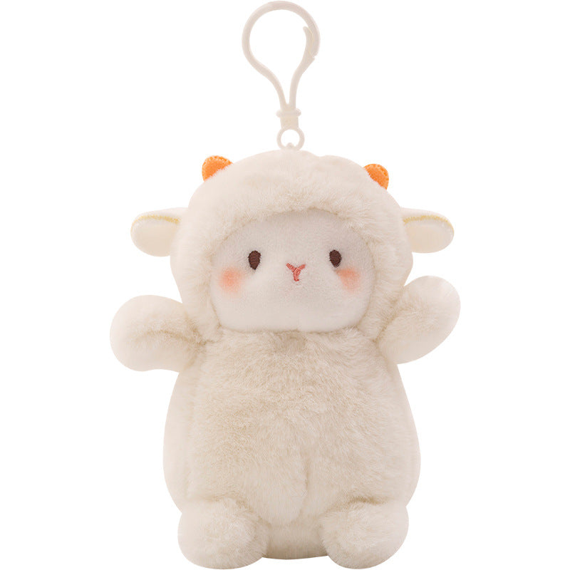 Cute Sheep Chicken Soft Plush Animal Keychain Stuffed Dolls Plush Toys Birthday Xmas Gift Wallet Bag Accessories Props