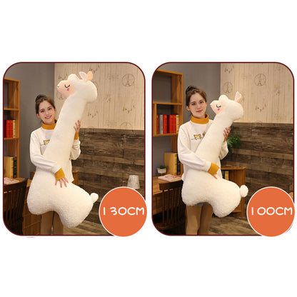 130CM Alpaca Pillow Plush Toys Cartoon Sheep Soft Stuffed Animal Dolls Mascot Birthday Xmas Gift Sleep Pillow