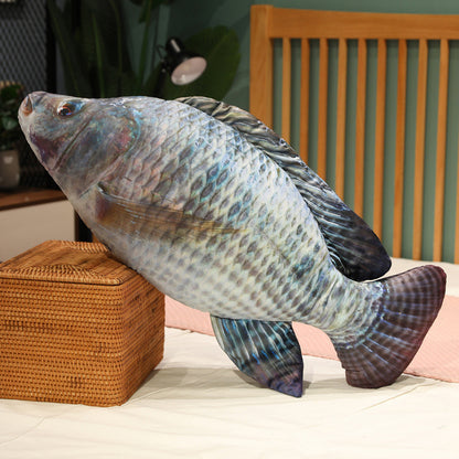 80CM Simulation Fish Soft Pillow Ocean Animals Dolls Cat Plush Stuffed Toy Mascot Birthday Xmas Gift Home Decor