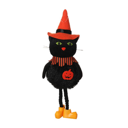 4PCS 19CM Halloween Pumpkin Ghost Widgets Witch Black Cat Charm Dolls Toy Xmas Gifts Mascot Festival Home Decor