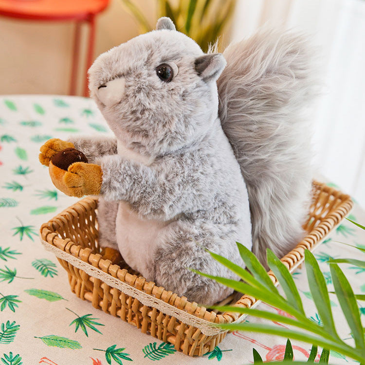 30CM Soft Squirrel Plush Cuddly Toy Wild Animals Simulation Dolls Gift For Kids Baby Mascot Home Decor