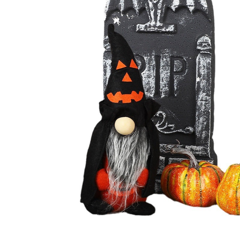 30CM Halloween Pumpkin Witch The Gnome Figurine Dolls Toy Xmas Gifts Mascot Festival Home Decor