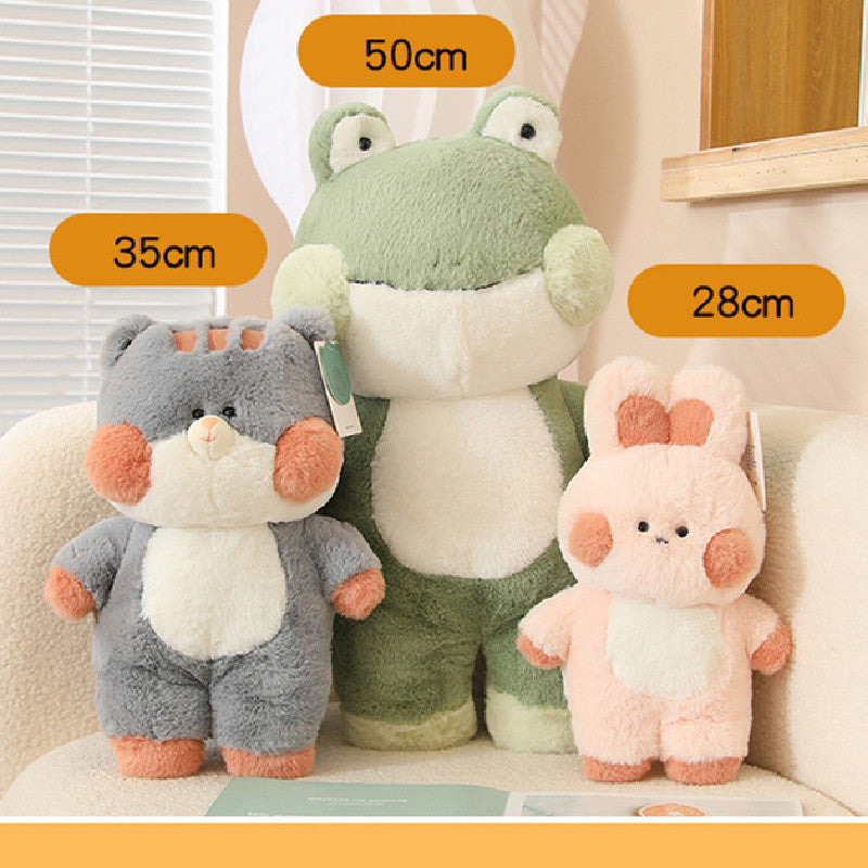 50CM Kawaii Pet Cat Dog Rabbit Bear Frog Soft Stuffed Dolls Animals Plush Toys Birthday For Kids Xmas Gift Home Decor