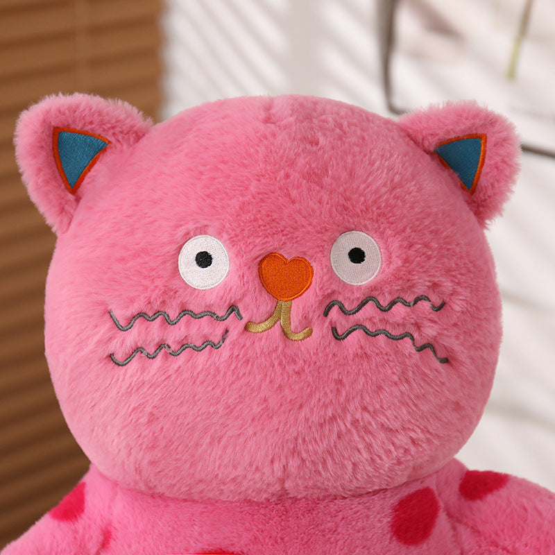 70CM Pink Polka Dot Long Body Cat Plush Toys Cartoon Stuffed Pillow Animals Soft Doll Gifts For Kids Girls