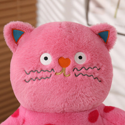 70CM Pink Polka Dot Long Body Cat Plush Toys Cartoon Stuffed Pillow Animals Soft Doll Gifts For Kids Girls